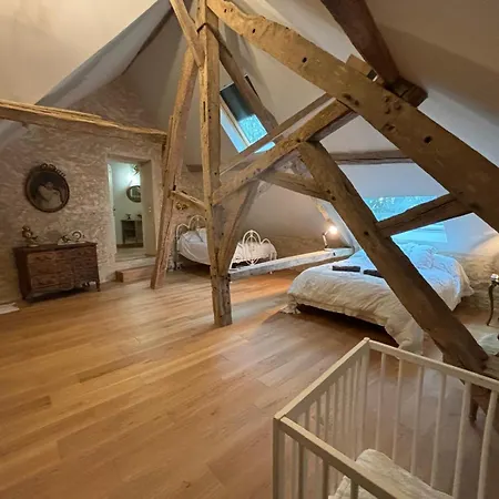 Villa Manoir Xv Et Grange Avec Piscine Chauffee Privee Saint-Ouen-de-la-Cour