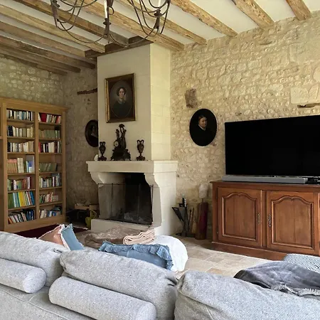 Manoir Xv Et Grange Avec Piscine Chauffee Privee Saint-Ouen-de-la-Cour