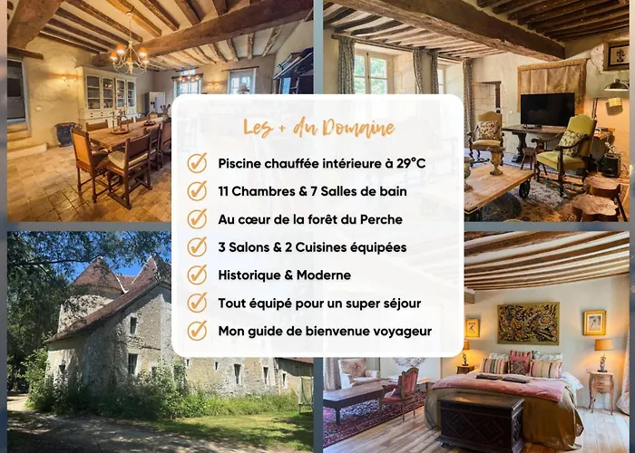 Manoir Xv Et Grange Avec Piscine Chauffée Privée